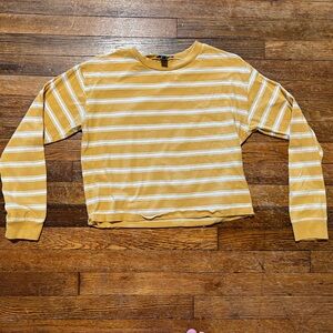 Yellow stripped long sleeved crop top